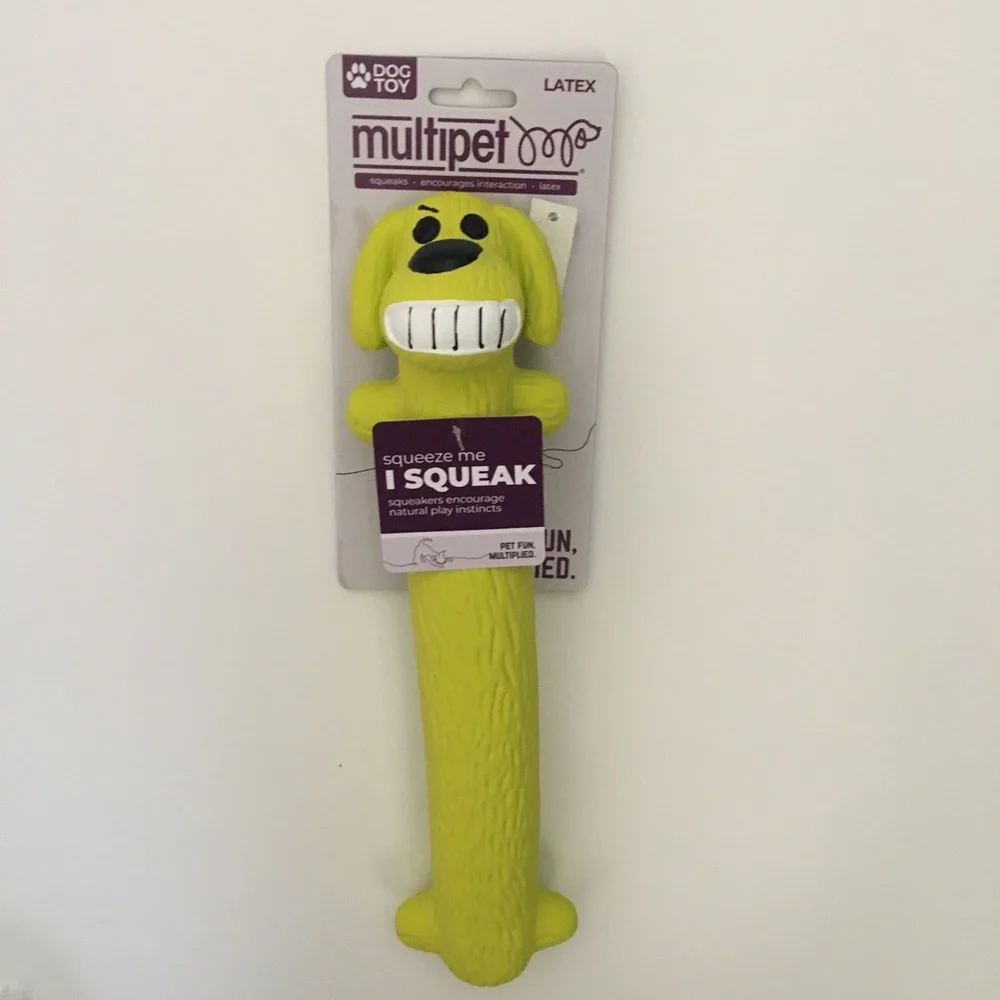 12” Dog Toy Latex Squeaker Original Loofa Dog Ruff 12 NEW by Multipet